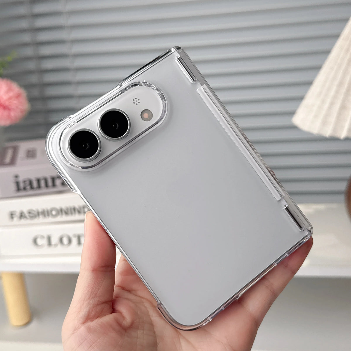 Colorful Gradient 360° Rotating Stand Magnetic Foldable Case For iPhone Ultra Fold For MagSafe Hinge Translucent Anti-drop Cover
