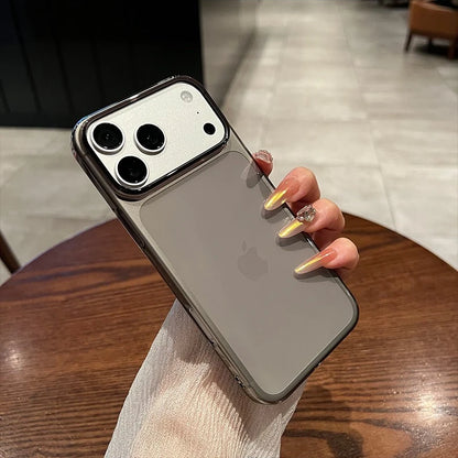 17 ProMax Ultra Thin Transparent Orange Phone Case For iPhone Air 16 15 14 13 12 Pro Max Plus Acrylic PC Slim Plating Hard Cover