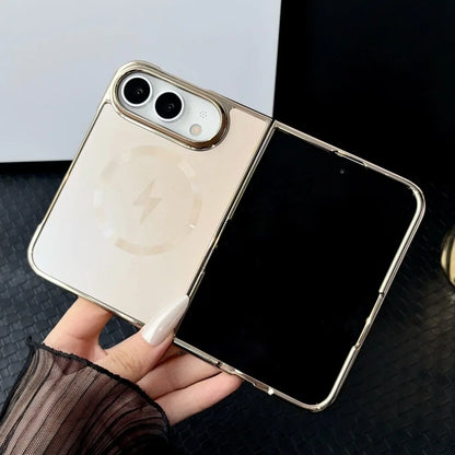 Plating Frosted Lighting Magnetic Case For iPhone Duo duo Fold Wireless Charging Shockproof AG Matte Hard PC Back Cover Funda