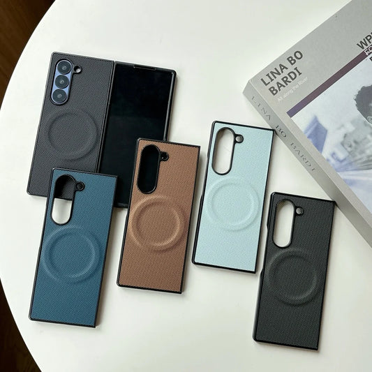 Carbon Fiber Magnetic Wireless Charging Shockproof Case Samsung Z Fold