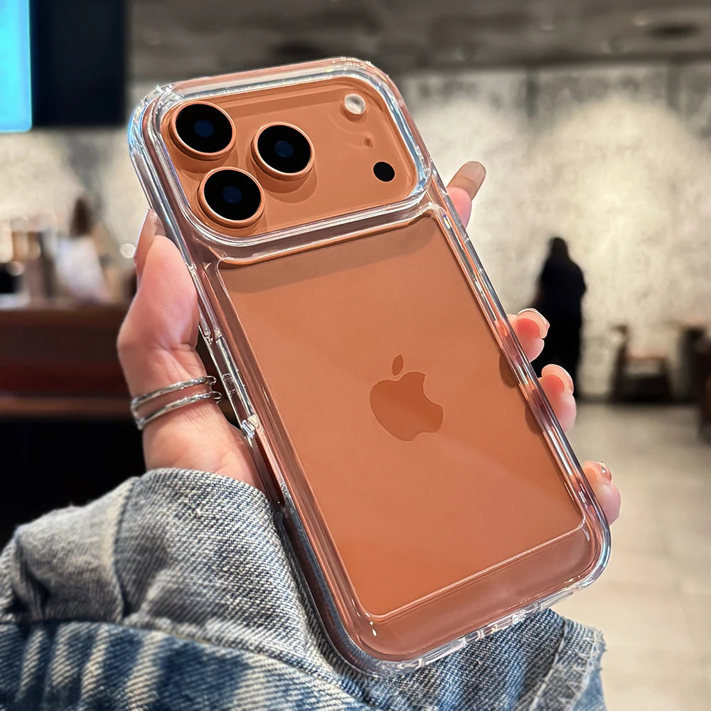 Luxury Transparent Shockproof Case For iPhone 17 16 15 14 13 12 11 Pro Max Air Plus Clear Bumper Acrylic Cases Cover