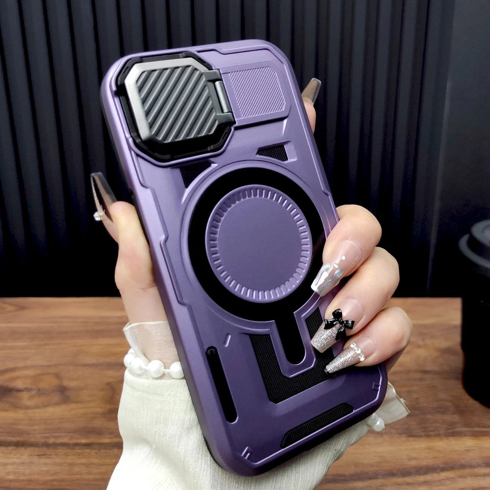Shockproof Armor Case For iPhone 17 Air 16 15 14 13 12 Pro Max For Magsafe Mag Safe Wireless Charge Full Protective Lens Covers