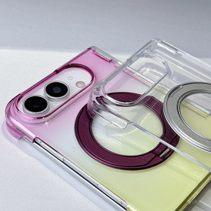 360 Rotating Magnetic Kickstand Gradient Phone Case for iPhone Ultra 18 Fold Shockproof for Magsafe Hinge Protective Slim Cover
