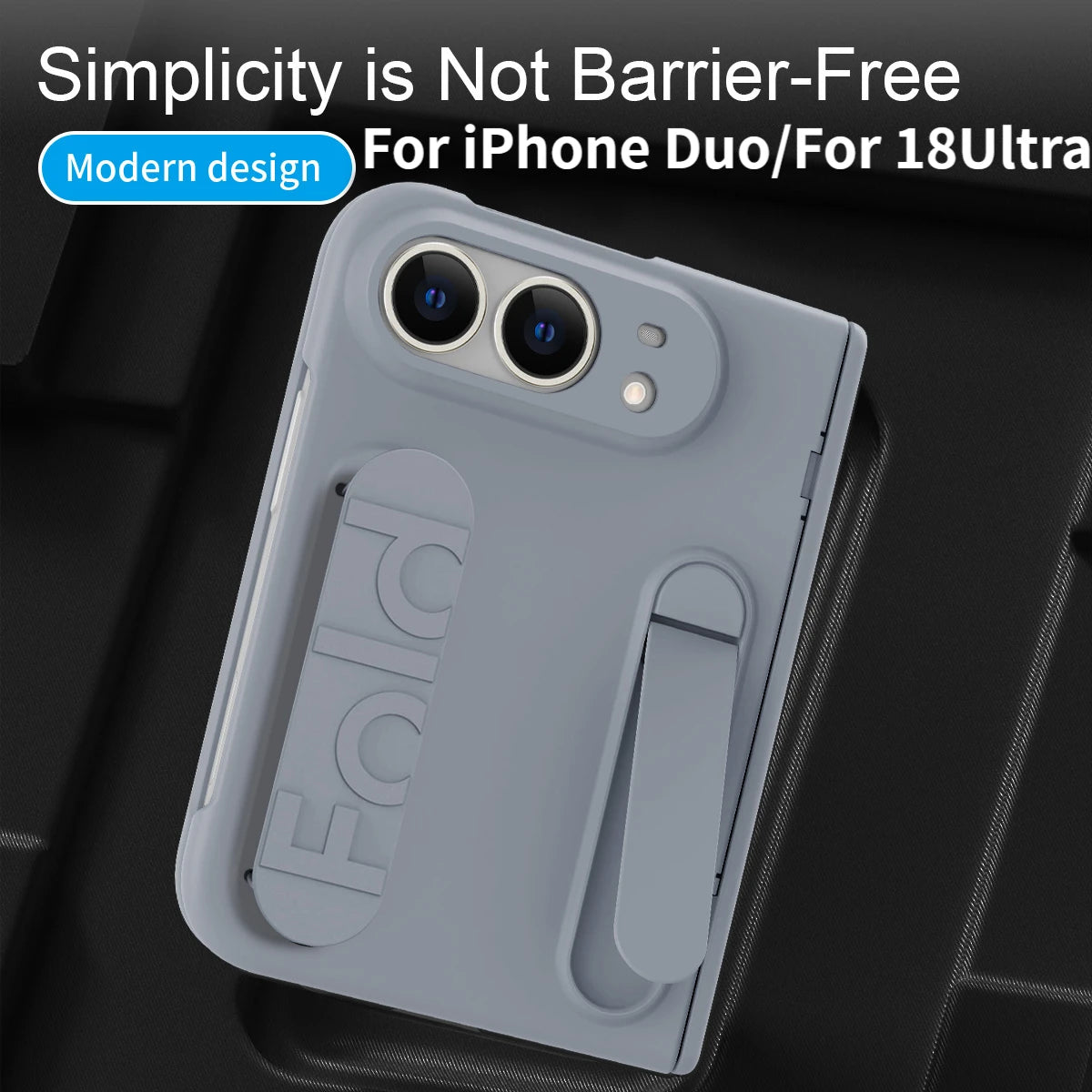 For iPhone Duo Fold 5G Wristband Holder Hinge Phone Case with Screen Protector Film - Protect Cover for Apple iPhone Ultra