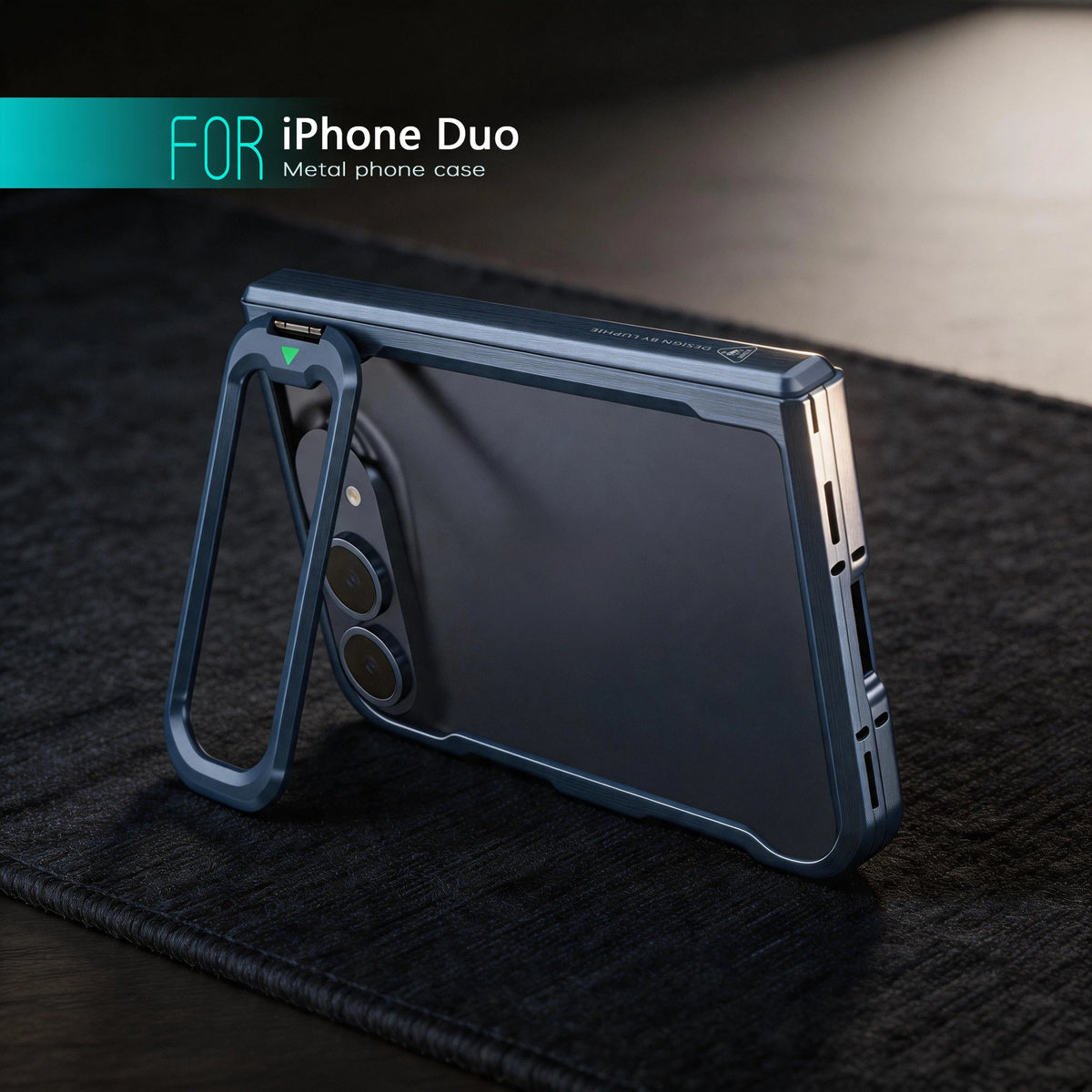 iPhone Duo Fold Aluminum Alloy Framen Case Snap-on Lens Bracket Hinge Protection‌ Inner Sponge Cushioning Shockproof Cover