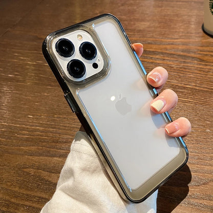 New Transparent Acrylic Phone Case for iPhone Air 17 Pro Max 16 11 12 13 14 15 Plus Xs X XR Metal Button Clear Cover Fundas