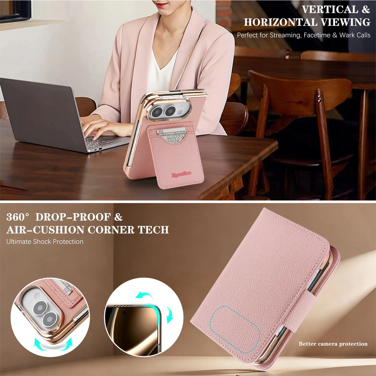 New Case for iPhone Duo Apple 18 Fold Wallet&Card Slot Holder Flip Leather With Wrist Strap Shockproof Cover for iPhone DUO