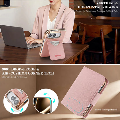 New Case for iPhone Duo Apple 18 Fold Wallet&Card Slot Holder Flip Leather With Wrist Strap Shockproof Cover for iPhone DUO