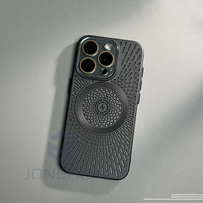 Luxury Heat Dissipation Hollow For Magsafe Case For iPhone 15 14 13 12 16 Pro Max Titanium Magnetic Wireless Charge Hard Cover