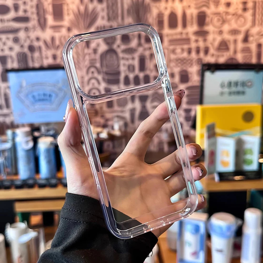 New Transparent Acrylic Clear Phone Case For iPhone 17 Pro Max 17 Air 16 15 14 13 12 11  Plus Soft Shockproof Bumper Cover