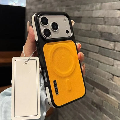 Luxury PU Leather Magnetic PC Frame Phone Cover For iPhone 17 Pro Max 16 15 14 13 12 Air For Magsafe Shockproof Protective Cover