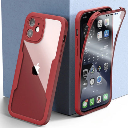 Luxury 360 Full Body Front+Back Clear Case For iPhone 17 16 15 14 13 11 12 Pro Max XS X 7 Plus Silicone Bumper Shockproof Cover