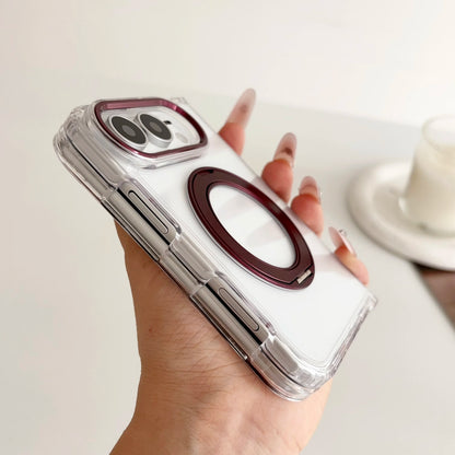 Case For Apple iPhone Duo For Foldable iPhone Duo For Magsafe With  Magnetic 360 Adjustment Stand Protection Clear Acrylic Cover