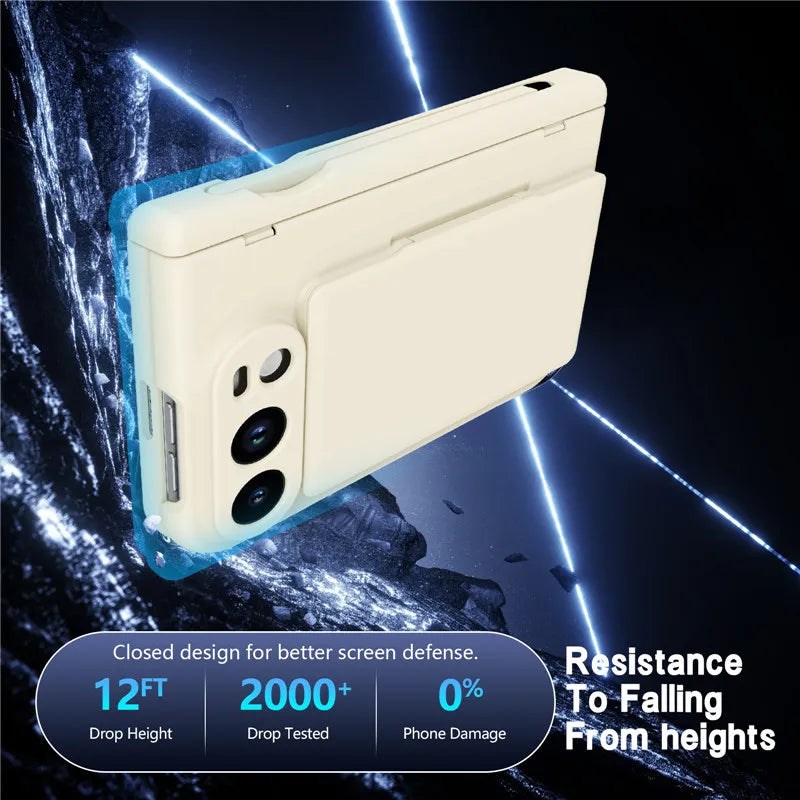 For iphone Duo 5G Case Wallet Credit Card Slot Hinge Protection Cover For iphoneDuo With Screen Glass S Pen Slot Case