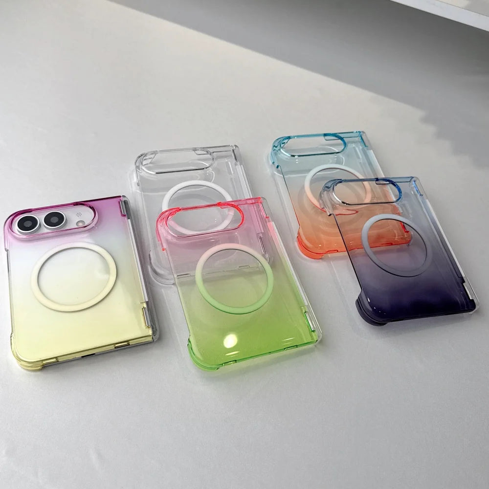 18Fold Luxury Dopamine Duo Thin Clear For Magsafe Case For iPhone Duo For iPhone 18 Fold Hinge Central Axis Protection Cover