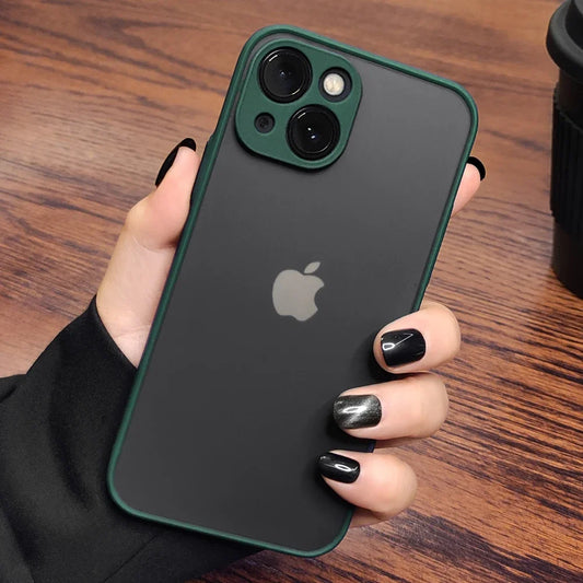 Luxus Stoßfeste Matte Harte PC Handyhülle Für iPhone 17 Air 16 16e 15 14 13 12 11 Pro Max Plus Mini Bumper Transparente Abdeckung