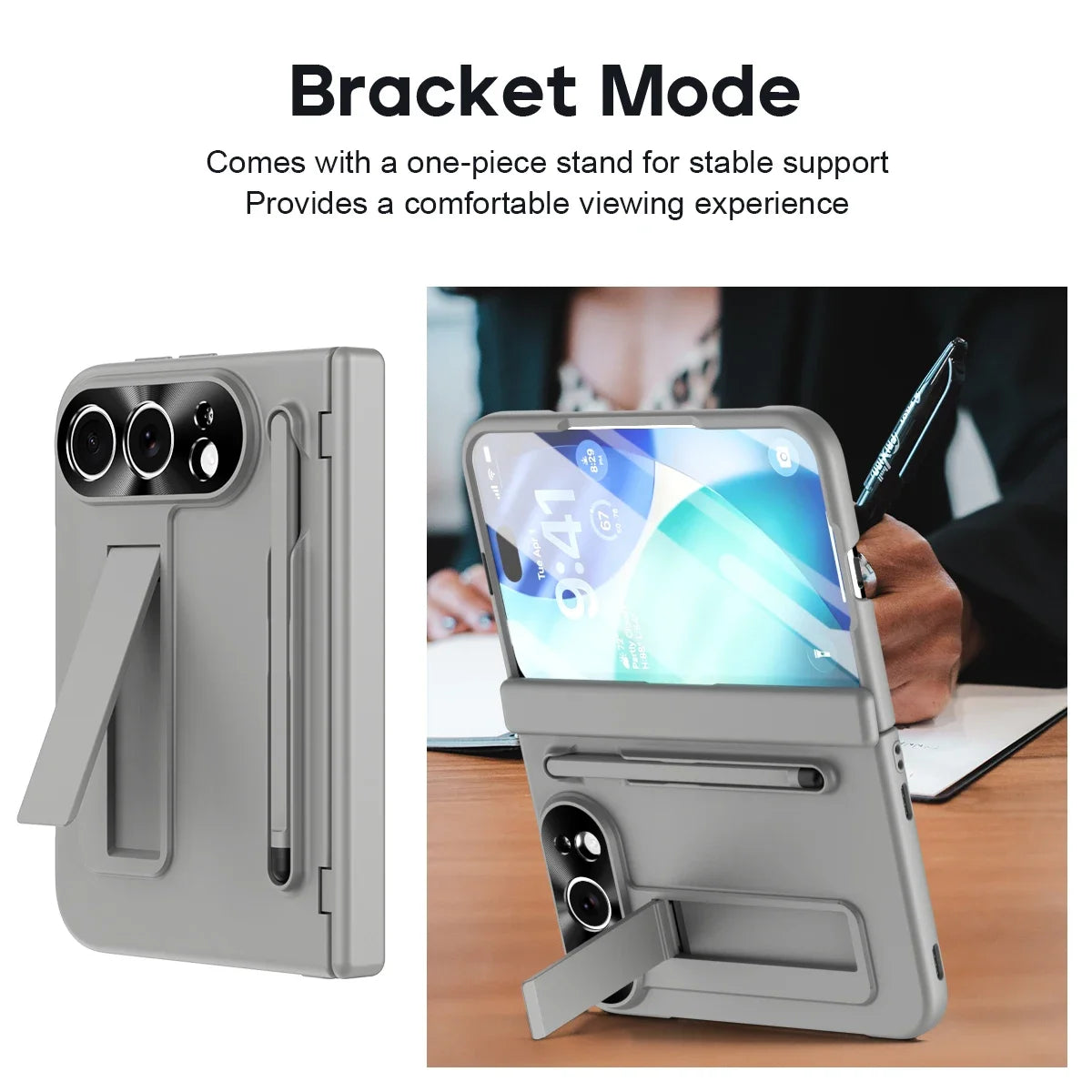 For iPhone Duo Fold Bracket Phone Case with S Pen Hinge Protection Shockproof Full Cover Glass Screen Protector for iPhone Ultra