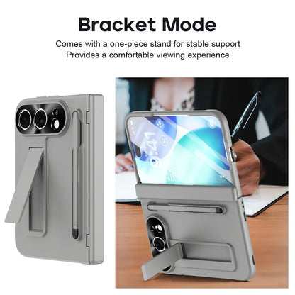 For iPhone Duo Fold Bracket Phone Case with S Pen Hinge Protection Shockproof Full Cover Glass Screen Protector for iPhone Ultra