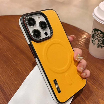 Business Double Color Leather Magsafe Case for IPhone 12 13 16 15 Pro Max Magnetic Matte Soft Shockproof Cover for IPhone 15Pro