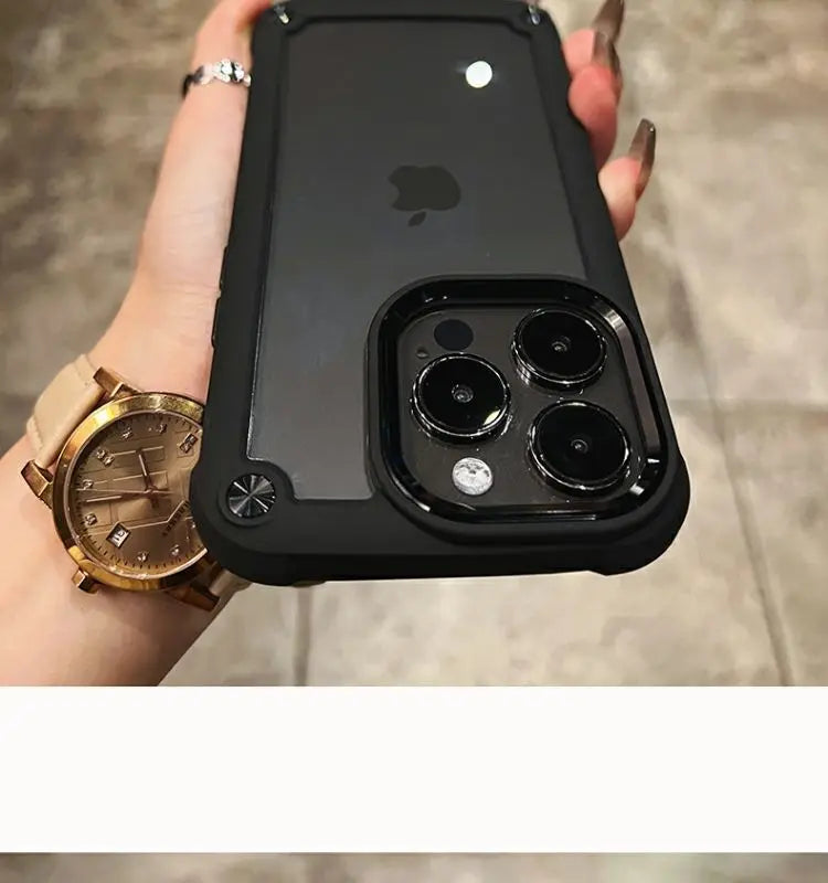 Luxury Rugged Heavy Duty Shockproof Case For iPhone 16 15 14 13 12 11 Pro Max 16Plus Silicone Bumper Transparent Hard Back Cover