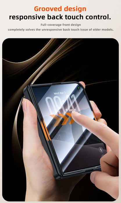 Skin Feel Fabric Texture Magnetic Phone Case For iPhone Duo For Magsafe Shell Film Integrated Shockproof Foldable Cover