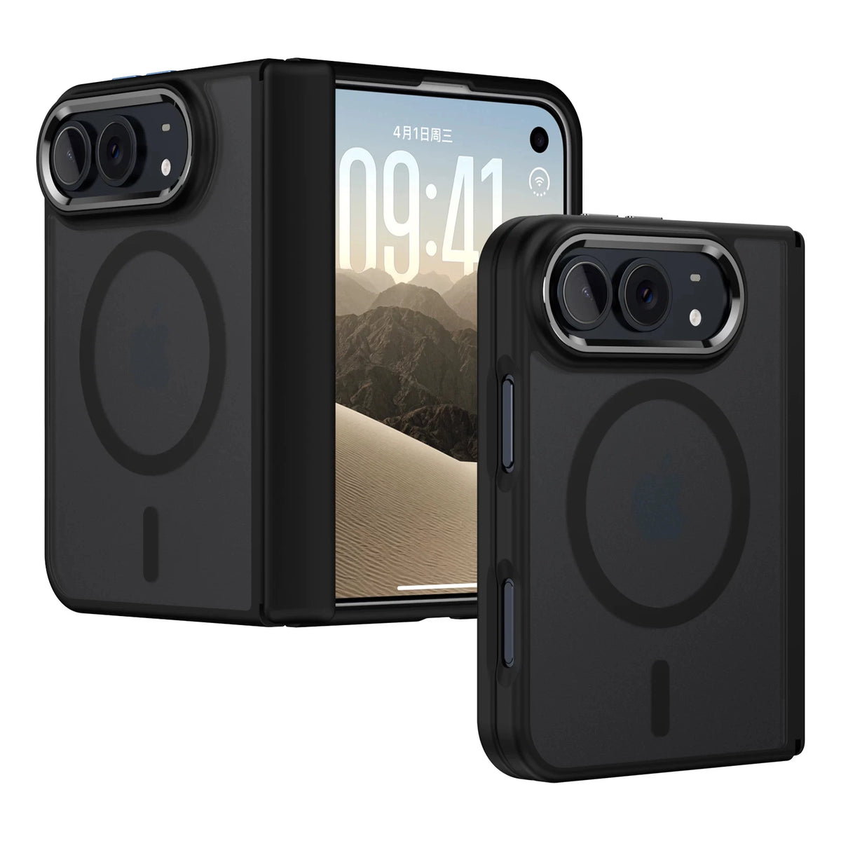 Premium Simplicity Magnetic Matte Translucent Phone Case For iPhone Duo 18 Ultra Magsafe Strip Double Layer Shockproof Cover