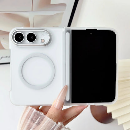Matte Translucent Frosted PC for Magsafe Case For Apple iPhone Duo iDuo Fold Magnetic Hinge Shockproof Armor Back Cover Frame