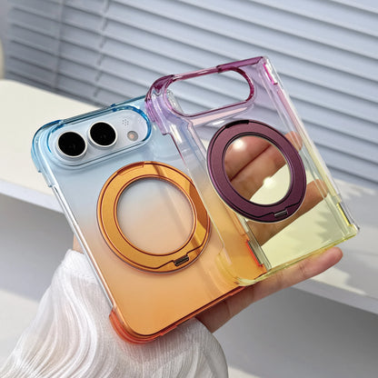 Colorful Gradient 360° Rotating Stand Magnetic Foldable Case For iPhone Ultra Fold For MagSafe Hinge Translucent Anti-drop Cover