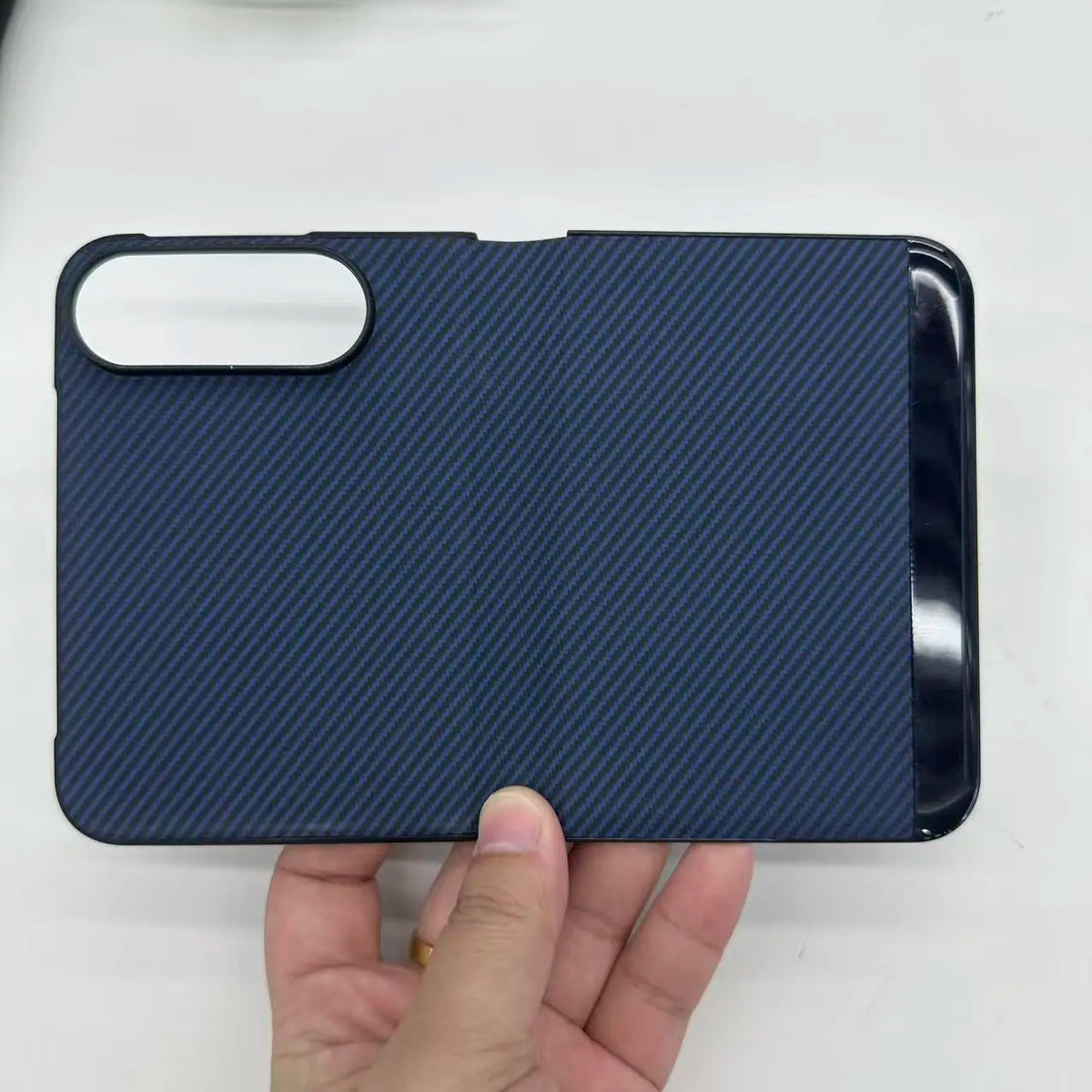Sulada Carbon Fiber Pattern Leather Magsafe Case for iPhone Duo New Arrival Business Window View Flip Cover