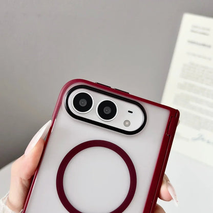 Luxury Matte for Magsafe Screen Protector Case for iPhone Duo 18fold Magnetic Translucent Hinge Protection Shockproof Cover