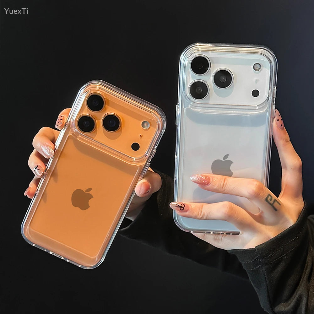 New Transparent Acrylic Clear Phone Case For iPhone 17 Pro Max 17 Air 16 15 14 13 12 11  Plus Soft Shockproof Bumper Cover