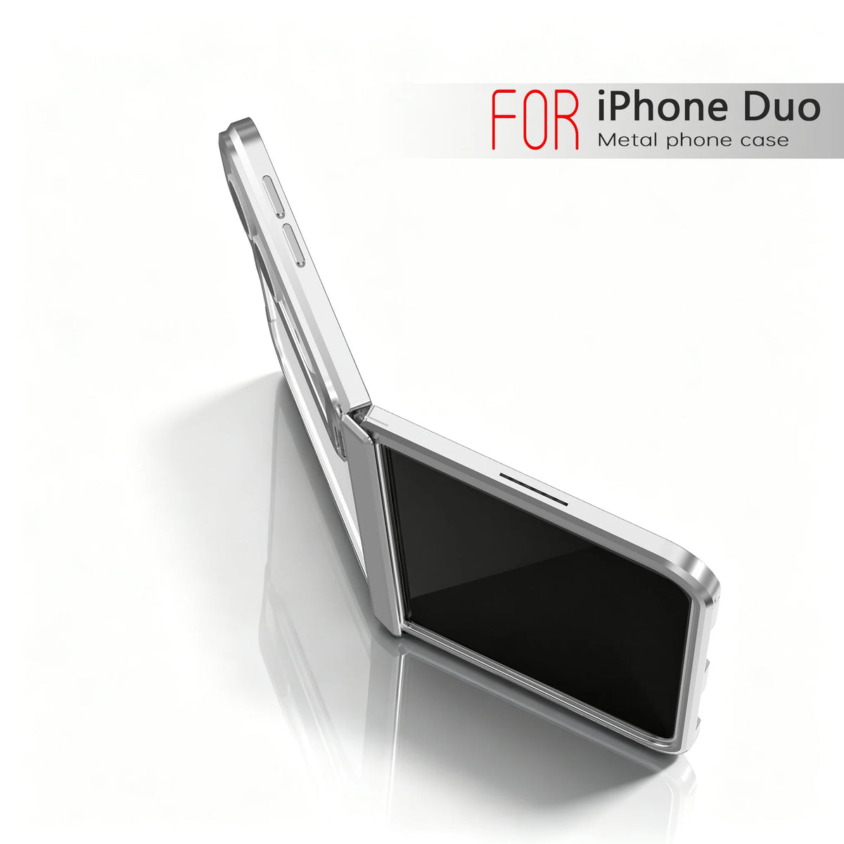 iPhone Duo Fold Aluminum Alloy Framen Case Snap-on Lens Bracket Hinge Protection‌ Inner Sponge Cushioning Shockproof Cover