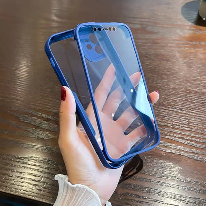 Luxury 360 Full Body Front+Back Clear Case For iPhone 15 14 13 11 12 Pro Max XS X XR 7 8 Plus Silicone Bumper Shockproof Cover