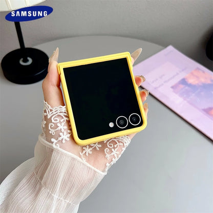 Original Liquid Silicone Hinge Stand Case Samsung Galaxy Z Flip 7 6 5 4 3 Matte Skin Shockproof Candy Ultra Thin PC Soft Cover