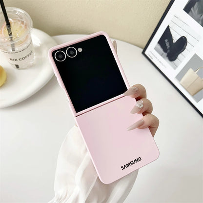 Original Liquid Silicone PC Phone Case Samsung Galaxy Z Flip 7 6 5 4 3 5G Matte Skin Shockproof Candy Colors Soft Cover Z Flip7
