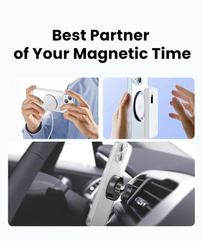 UGREEN Magnetic Metal Ring for Magsafe iPhone 16 15 14 Pro Android Phones Plate Sticker Rings For Magsafe Wireless Charger Stand