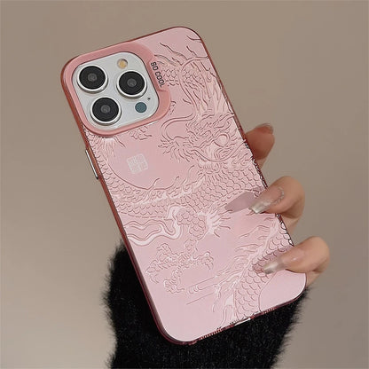 Luxury Dragon Embossed Phone Case for Oppo Realme 15 14 13 12 11 10 9i 8 8i C75 C65 C63 C55 C53 C35 C33 C20 C21Y Pro Plus 4G 5G