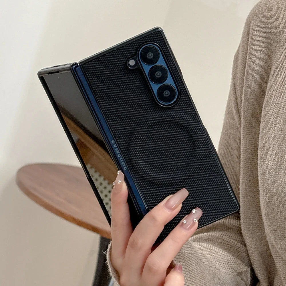 Carbon Fiber Magnetic Wireless Charging Shockproof Case Samsung Z Fold
