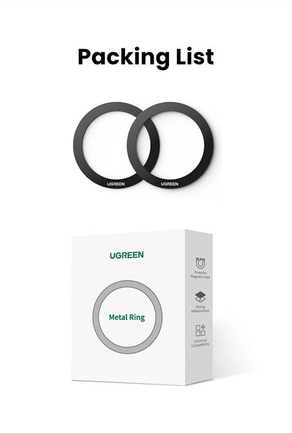 UGREEN Magnetic Metal Ring for Magsafe iPhone 16 15 14 Pro Android Phones Plate Sticker Rings For Magsafe Wireless Charger Stand