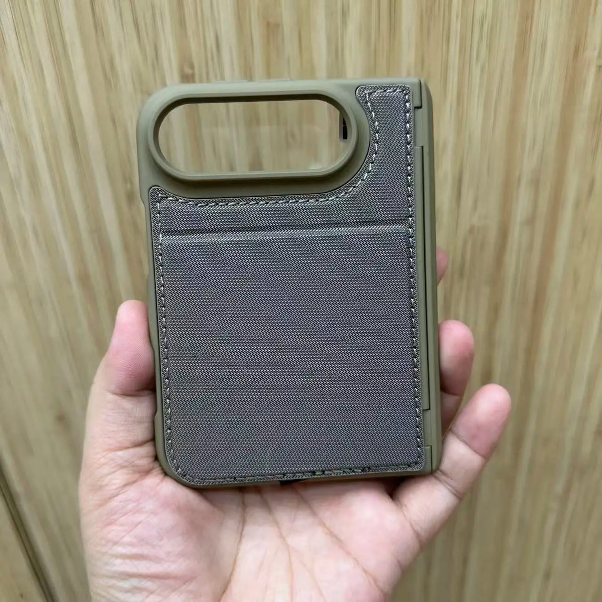 Double-layer technology fabric magnetic case for iPhone Duo woven twill design, film integrated case with invisible bracke