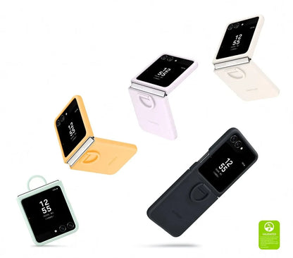 Original Liquid Silicone Ring Case for Samsung Galaxy Z Flip5, Genuine Anti-Drop  Anti-Slip Protective Cover for Foldable Phone