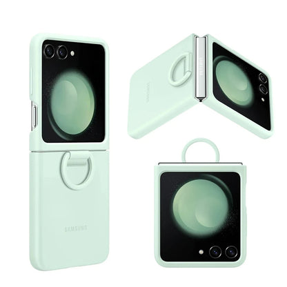 Original Liquid Silicone Ring Case for Samsung Galaxy Z Flip5, Genuine Anti-Drop  Anti-Slip Protective Cover for Foldable Phone