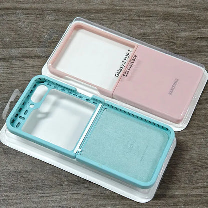 For Samsung Galaxy Z Flip 7 6 5 Flip5 Flip6 Flip7 5G case Silky Soft-Touch Liquid Silicone Case Shockproof Back Protective Cover