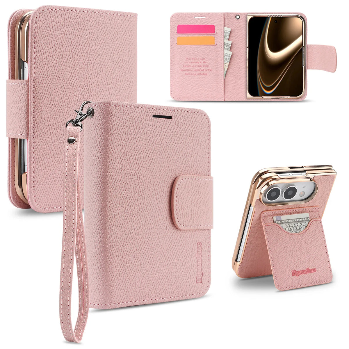 New Case for iPhone Duo Apple 18 Fold Wallet&Card Slot Holder Flip Leather With Wrist Strap Shockproof Cover for iPhone DUO