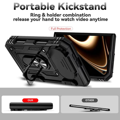 Case Phone Case for IPhone Duo 18 Fold Car Mounted Magnetic Ring Bracket Lens Protection Slide Camera Folding Protective Cover