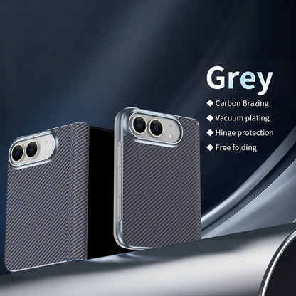 iPhone Duo Carbon Fiber Texture Business Design Phone Case - Slim Shockproof 18Fold Bumper Front Rear Cover for Apple iPhone