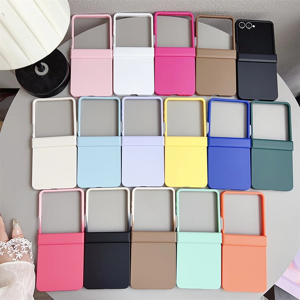 Original Liquid Silicone Hinge Stand Case Samsung Galaxy Z Flip 7 6 5 4 3 Matte Skin Shockproof Candy Ultra Thin PC Soft Cover