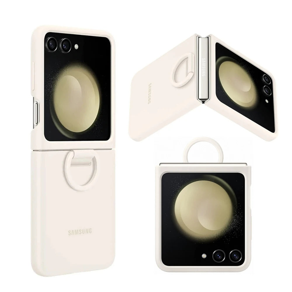 Original Liquid Silicone Ring Case for Samsung Galaxy Z Flip5, Genuine Anti-Drop  Anti-Slip Protective Cover for Foldable Phone