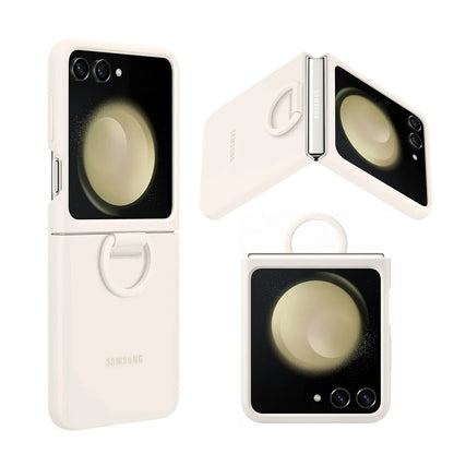 Original Liquid Silicone Ring Case for Samsung Galaxy Z Flip5, Genuine Anti-Drop  Anti-Slip Protective Cover for Foldable Phone