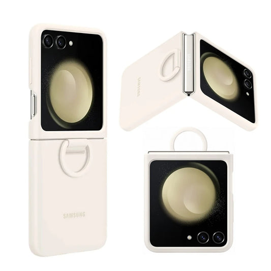 Original Flüssigsilikon-Ring-Hülle für Samsung Galaxy Z Flip5, Echtes Anti-Sturz Anti-Rutsch Schutzhülle für faltbares Handy